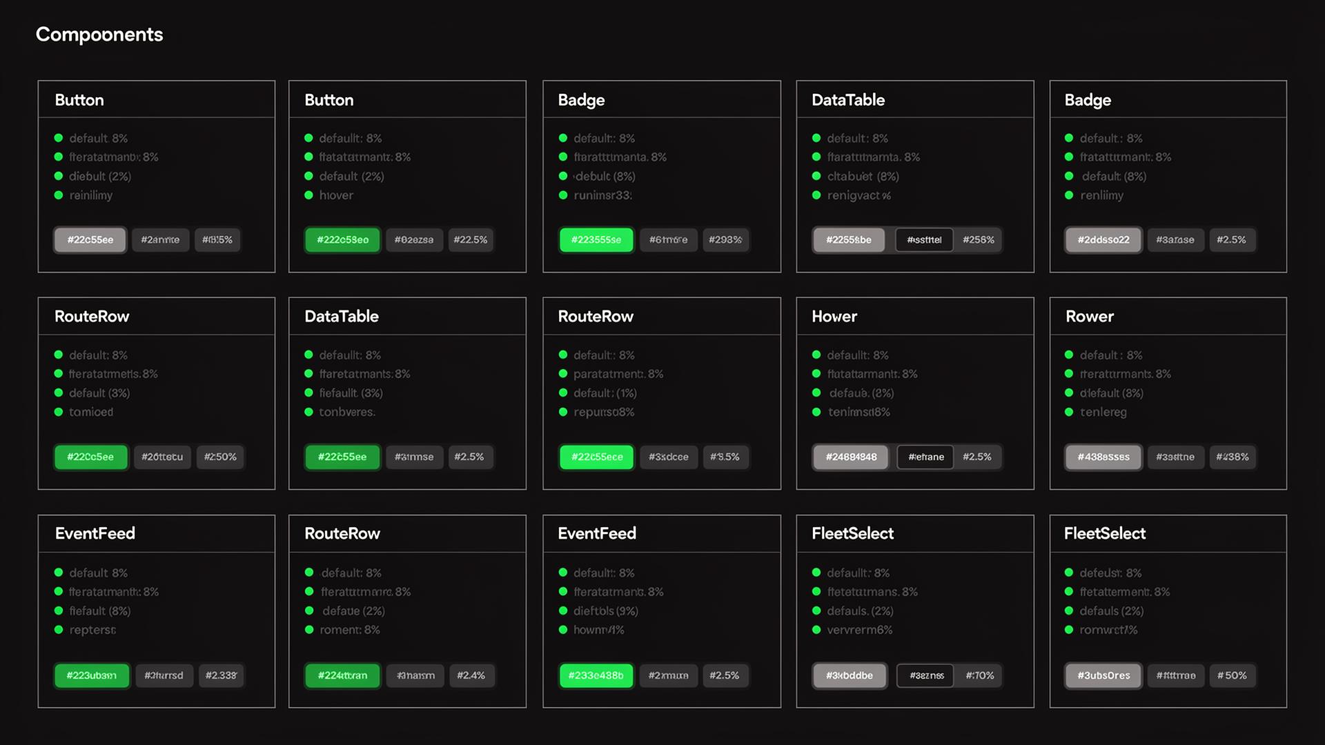 Storybook overview of the Northvane component library